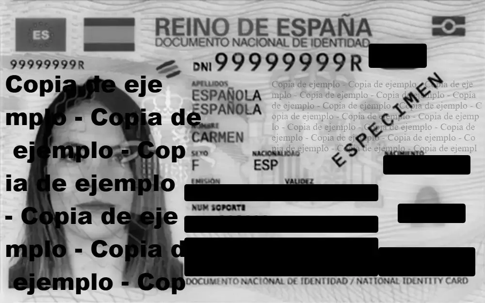 Ejemplo de DNI protegido